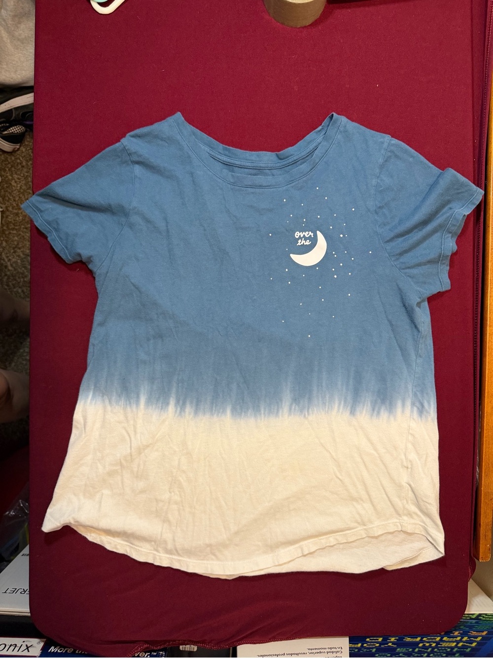 Old Navy Blue and White Ombre Moon Tee